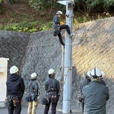 上期安全研修会　昇降柱訓練